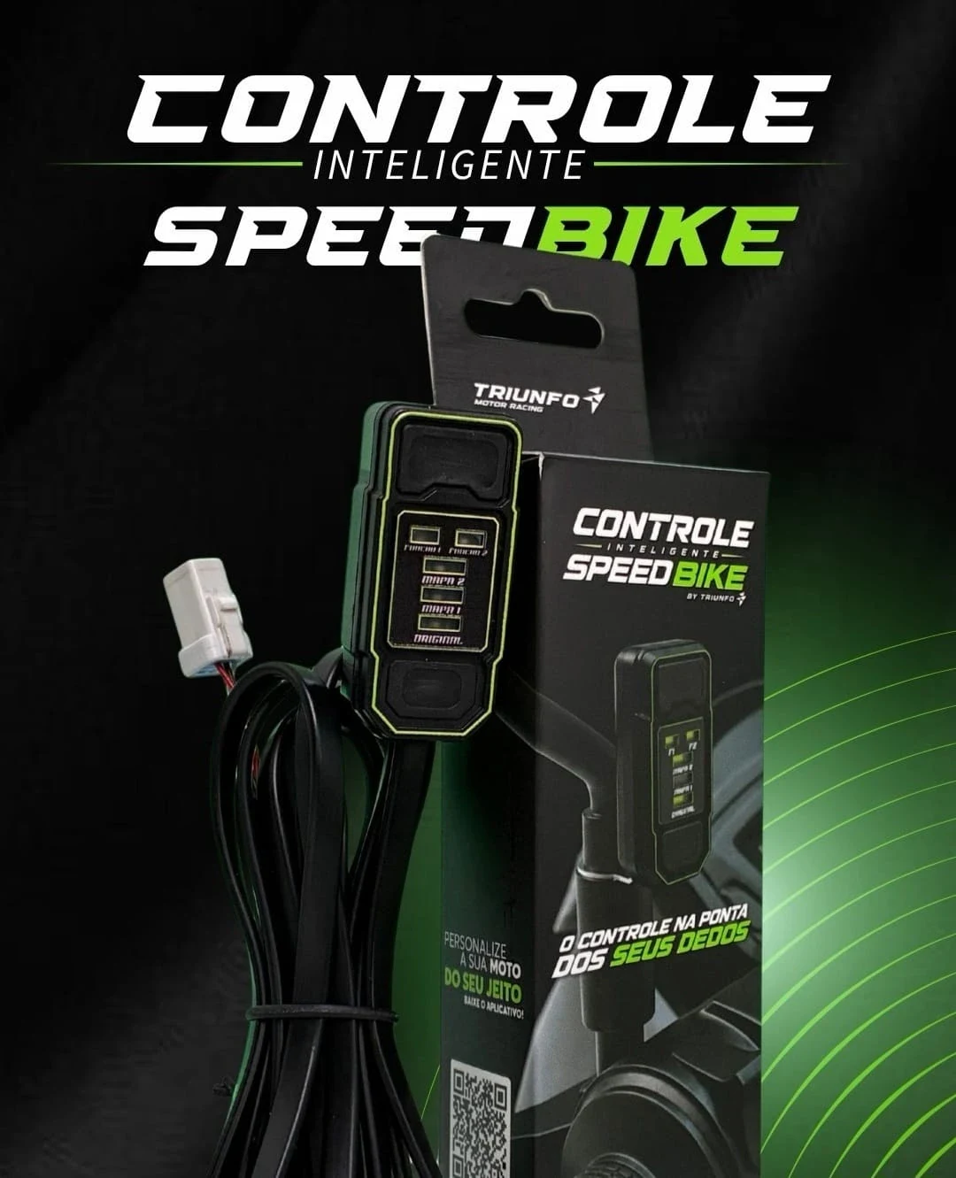 Triunfo Speed Bike — faca, arte e mockup da embalagem