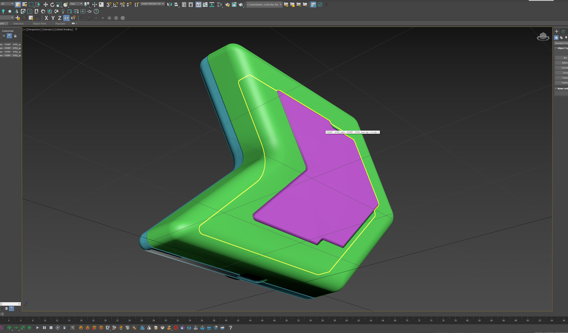 Estudo 3D do acabamento do produto Shiftpower